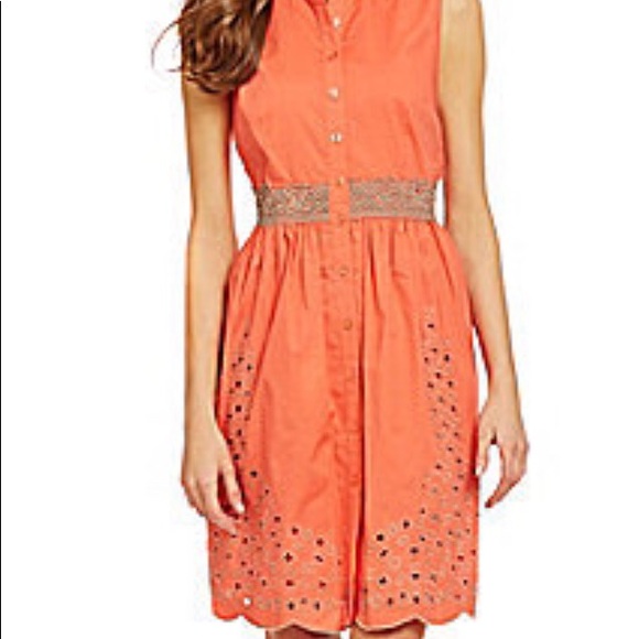 Alex Marie Dresses & Skirts - 16 Alex Marie Sophelia Poplin Shirt Dress Orange